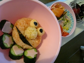 キャラ弁＊簡単エルモ弁当☆パートⅠ