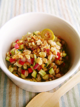 スペルト小麦と夏野菜とレンズ豆のマリネ