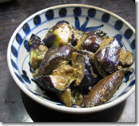 なすの大葉味噌炒め