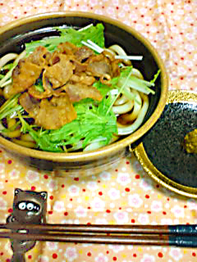 柚子胡椒で食べるはりはりうどん