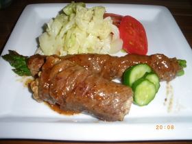 紹興酒　塔牌で　うまい肉巻き！