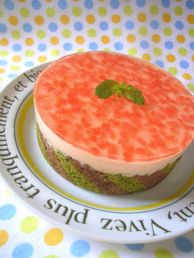 ♥スイカのレアチーズケーキ♥