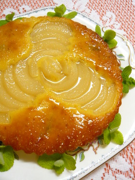 簡単!桃缶deアーモンドケーキ♪タルト風