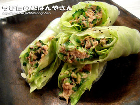 ゴーヤとツナの生春巻き★★