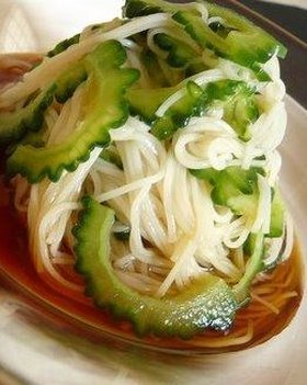 ゴーヤのぶっかけ素麺