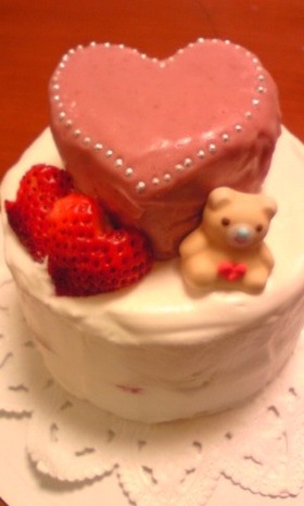 ハートのショートケーキ♡いちご