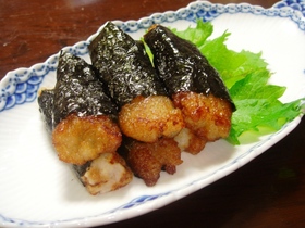 れんこん餅の磯辺巻き