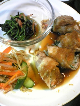 ＊豚バラ肉ゆで野菜巻＊