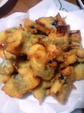 おくらと長芋の磯辺揚げ☆フワフワサクサク