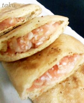 明太チーズの油揚げ焼き