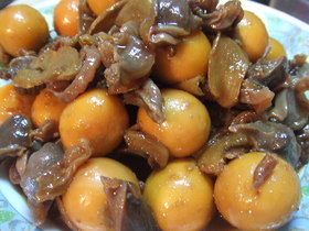 箸が止まらない！きんかんと砂肝の甘辛煮