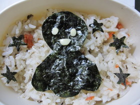 簡単！海苔で、てるてる坊主☆彡キャラ弁♪