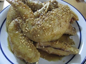 手羽先のから揚げ　～甘辛ソース～