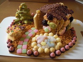息子の誕生日に☆お菓子の家☆