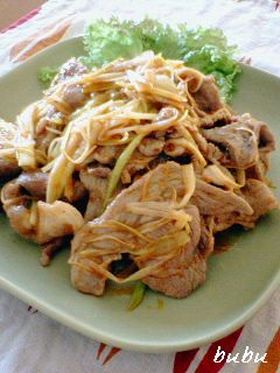 豚と白髪ネギのオイスター照り焼き