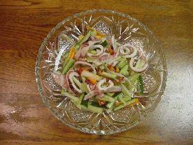 タイの家庭料理☆イカとセロリのサラダ☆