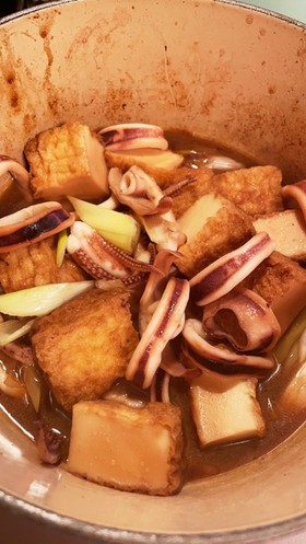 簡単☆イカと厚揚げの炒め煮♪母の味。