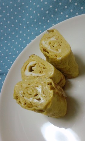 □餃子のたれでピリ辛卵焼き□