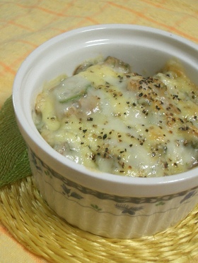 簡単♪オクラと長芋のチーズ焼き