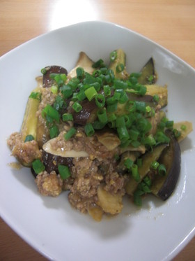 スタミナ☆なすとエリンギの肉味噌炒め