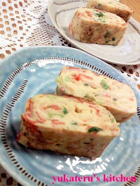 お葱とカニカマの中華風卵焼き❀