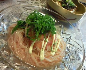 絶対ウマイ☆明太子マヨシソそうめん☆