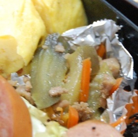 なすと鶏肉紹興酒炒め
