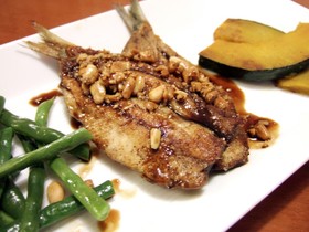 鰯のムニエル ハニーバルサミコソースがけ