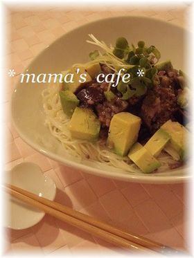 茄子と肉そぼろのおそうめん*