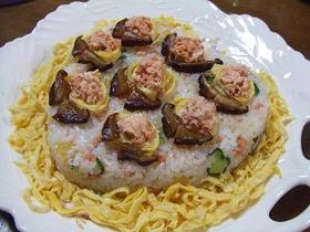 ちょっとお洒落に焼さけデコレーション寿司