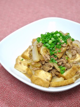 厚揚げとひき肉の甘辛煮
