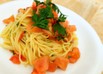 夏☆トマト・サーモン・大葉の冷製パスタ