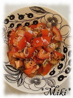 冷やして。ハムドレッシングのトマトサラダ