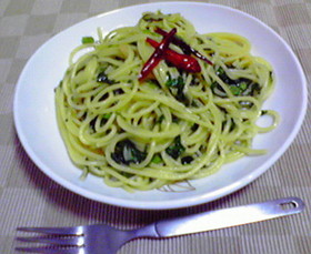 モロヘイヤのパスタ★ぺペロンチーノ★