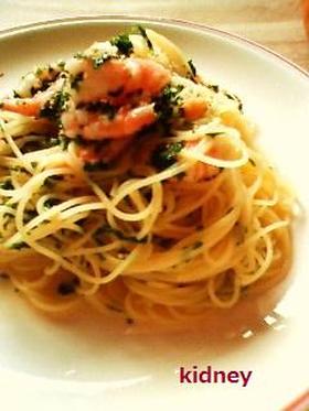 パセリ・エビ・レモンの冷製パスタ
