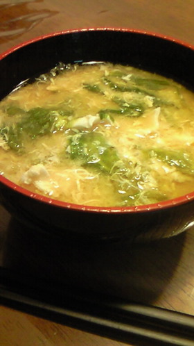 まろやか〜☆レタスと卵のお味噌汁