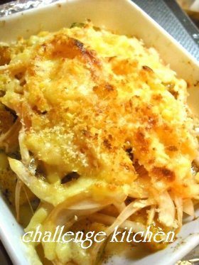 簡単！カボチャと玉ねぎチーズ焼き☆