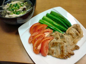 おくらの生姜焼き
