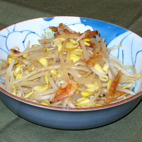豆もやしと桜エビのナンプラー炒め