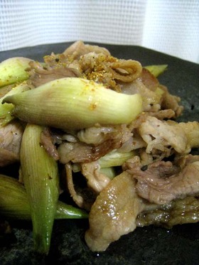 茗荷と豚肉炒め