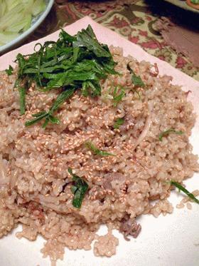 ごぼうと豚バラ肉の変わり炊き込みご飯