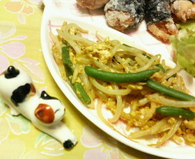 ✿中学生の宿題❀もやしと卵の✿カレー炒め