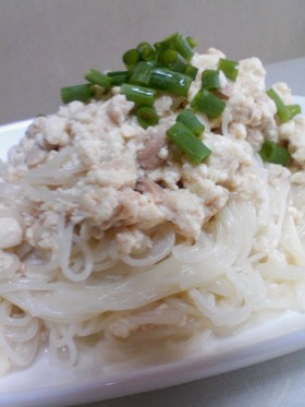 ツナと豆腐のそうめんチャンプルー