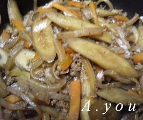 ごぼうとこんにゃくの甘辛煮