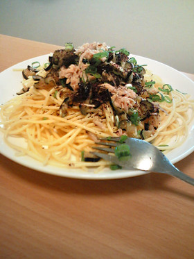 みょうが香る♪ なすの塩もみパスタ