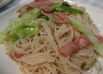 きゃべつベーコンで♪そうめんチャンプルー