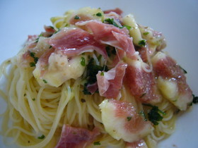 イチジクと生ハムの冷製パスタ