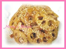 簡単♪厚切りれんこんの照焼きにんにく風味