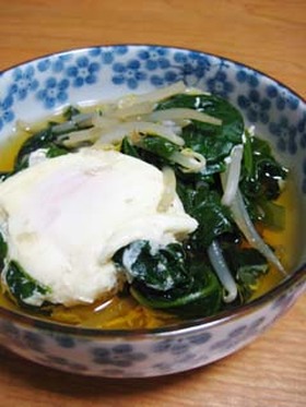 小松菜もやしのおとしたまご煮