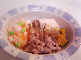 犬ご飯（すき焼き風のご飯）